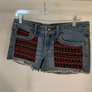 Denim cut off shorts